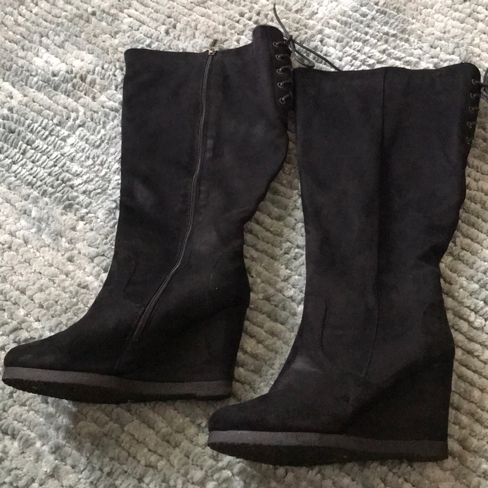 Wide knee high boots